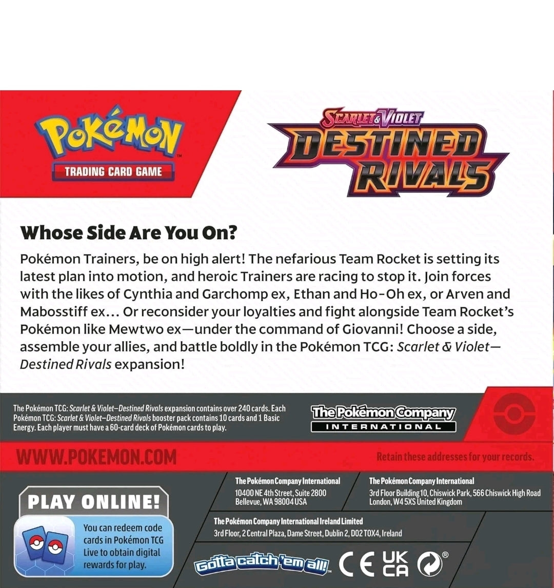 Pokemon Destined Rivals Tcg! Booster Box (36 packs) Pre-order